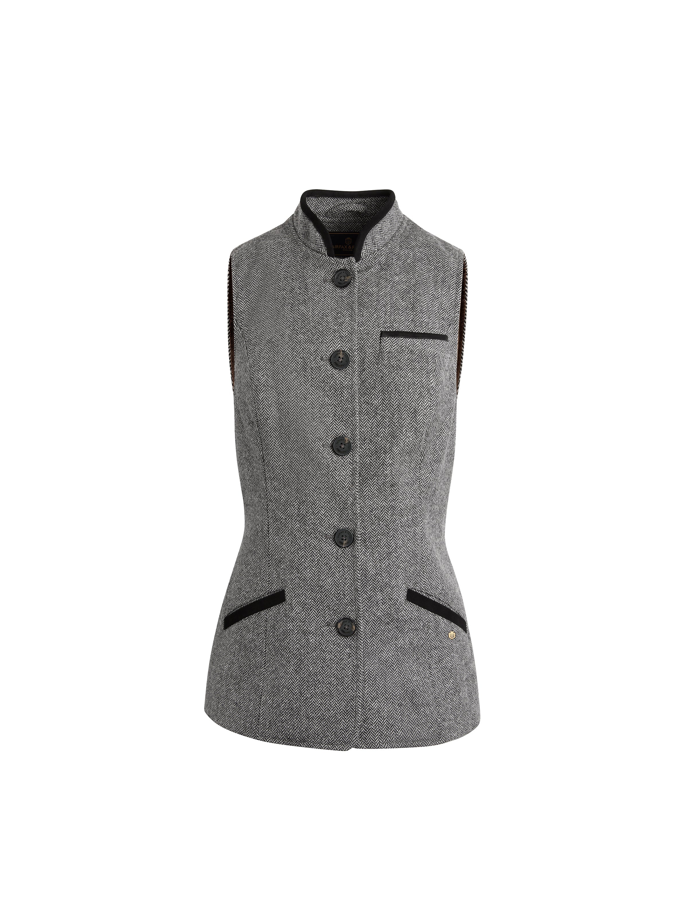 Refurbished Madeline - Womens Gilet - Monochrome Herringbone