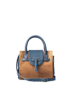 Refurbished Mini Windsor Handbag - Tan & Cornflower Blue