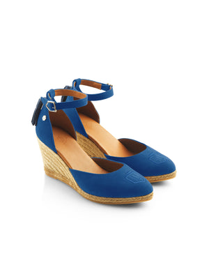 Refurbished Monaco Wedge - Porto Blue Suede