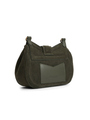 Refurbished Langham Messenger Bag - Moss Green Suede