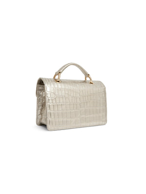 Refurbished Loxley Mini Crossbody Bag - Champagne Croc Print Leather