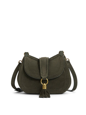 Refurbished Langham Messenger Bag - Moss Green Suede