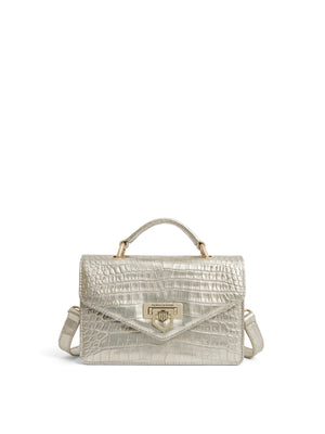 Refurbished Loxley Mini Crossbody Bag - Champagne Croc Print Leather