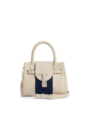 Refurbished Mini Windsor Handbag - Stone Leather & Navy Suede (Store Exclusive)
