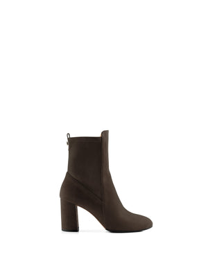 Refurbished Heeled Belgravia Ankle - Chocolate Suede
