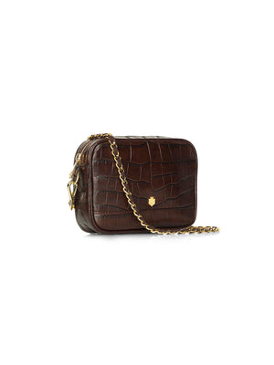 Refurbished Madison Mini Bag - Chocolate Croc Print