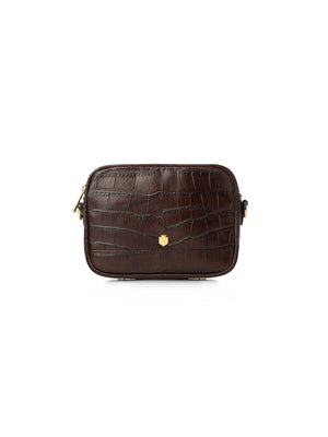 Refurbished Madison Mini Bag - Chocolate Croc Print