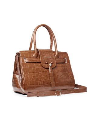 Refurbished Windsor Handbag - Tan Croc