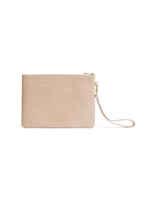 Refurbished Highbury Clutch - Blush Croc