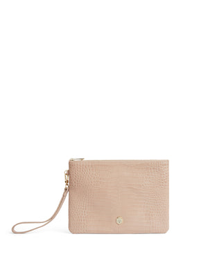 Refurbished Highbury Clutch - Blush Croc