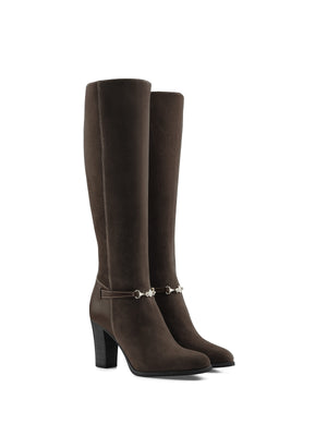 Refurbished Heeled Octavia - Chocolate Suede