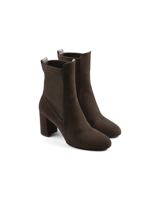 Refurbished Heeled Belgravia Ankle - Chocolate Suede