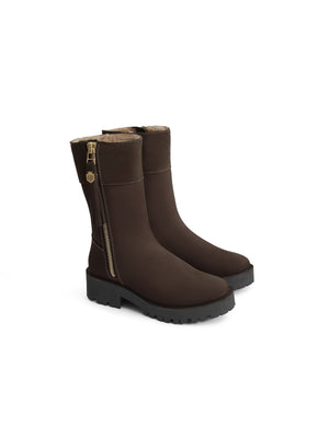 Refurbished Shearling Lined Paris - Chocolate Nubuck