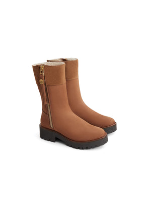 Refurbished Shearling Lined Paris - Cognac Nubuck