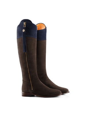 Refurbished Regina (Sporting Fit) - Chocolate & Navy Suede