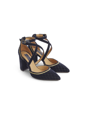 Refurbished York - Navy Quilted Velvet