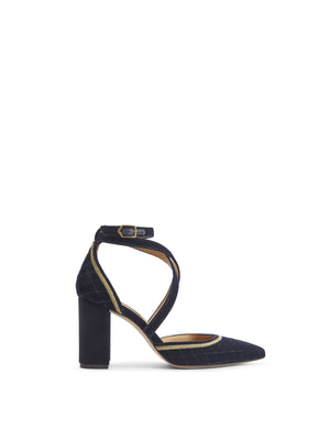 Refurbished York - Navy Quilted Velvet