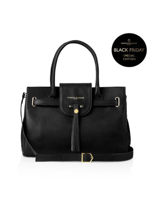 The Windsor Handbag - Black Leather