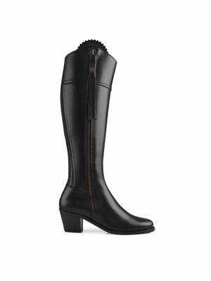The Heeled Regina (Black) Sporting Fit - Leather Boot