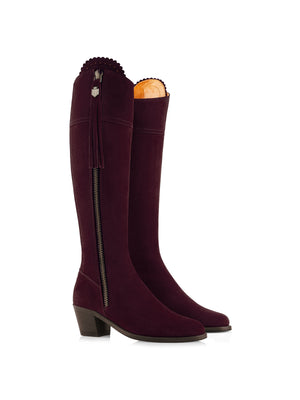 The Heeled Regina (Regular Fit) - Plum Suede