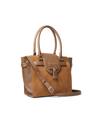 The Windsor Tote - Tan Suede