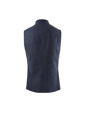 The Edward Gilet - Navy Herringbone