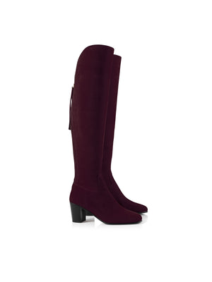 The Heeled Amira - Plum Suede
