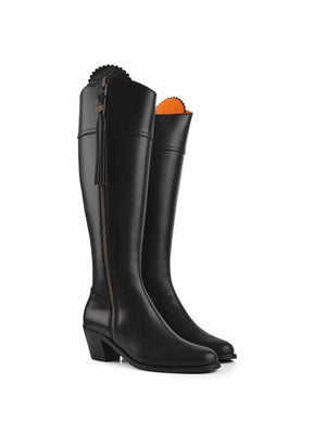 The Heeled Regina (Black) Sporting Fit - Leather Boot