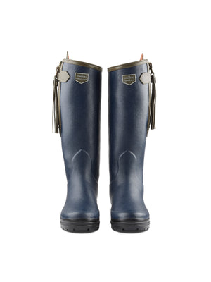 L'Alliance Neoprene Lined Wellington Boot (Navy) Narrow Fit