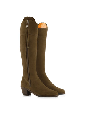 The Heeled Regina (Olive) Regular Fit - Suede Boot