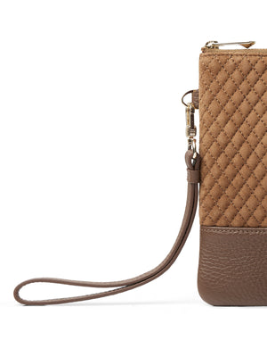 The Highbury Clutch - Quilted Tan