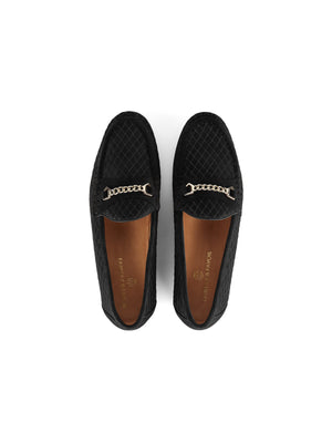 The Quilted Apsley - Black Suede