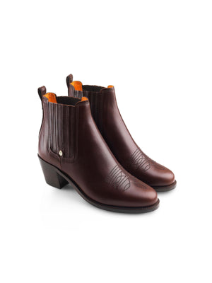 The Rockingham Ankle Boot - Mahogany Leather