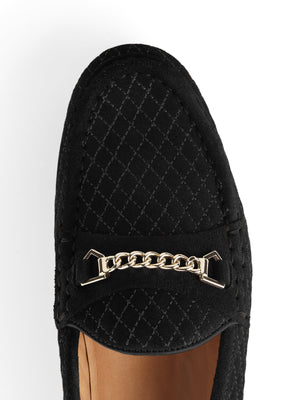 The Quilted Apsley - Black Suede