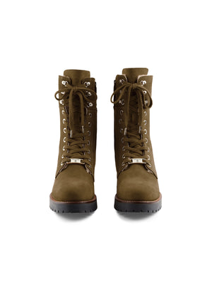 The Shearling Lined Anglesey - Olive Nubuck