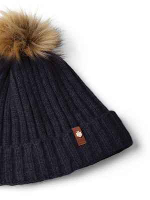 The Signature Knitted Bobble Hat - Navy
