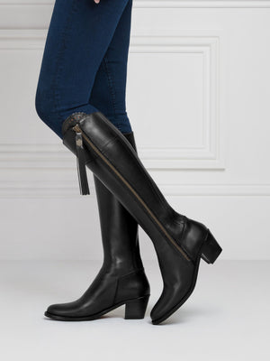 The Heeled Regina (Sporting Fit) - Black Leather