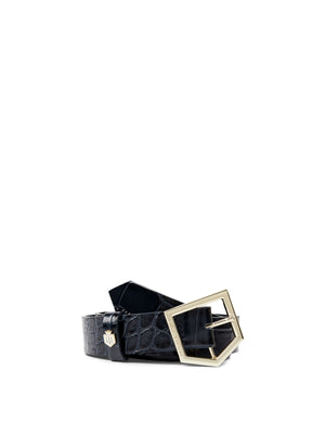 The Sennowe Belt - High Shine Navy Croc
