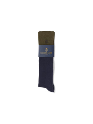 The Signature Women&#039;s Knee High Socks - Navy &amp; Olive