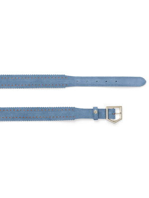 Women's Regina Belt Cornflower Blue Suede