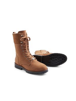 The Shearling Lined Anglesey - Cognac Nubuck