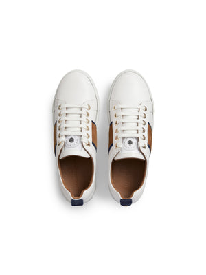 The Cannes Trainer - White - Tan &amp; Navy