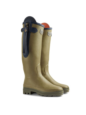 L'Alliance Neoprene Lined Wellington Boot (Narrow Fit) - Vert Vierzon