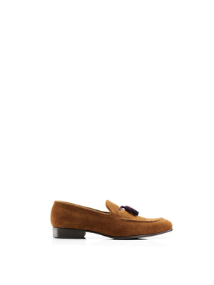 The Bedingfeld - Cognac & Purple Suede