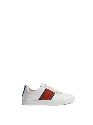 The Cannes Trainer - White - Ocean & Sunset Orange