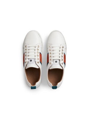 The Cannes Trainer - White - Ocean & Sunset Orange