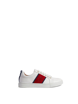 The Cannes Trainer - White - Navy &amp; Red