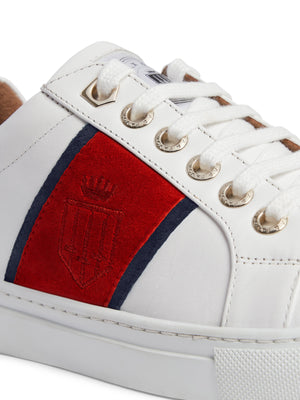 The Cannes Trainer - White - Navy &amp; Red