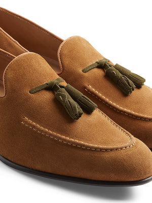 The Bedingfeld - Cognac &amp; Olive Suede