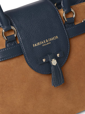 The Windsor Tote - Tan &amp; Navy
